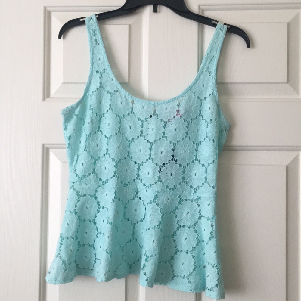 Juniors Blue peplum top